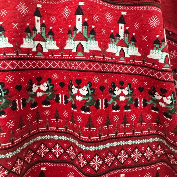 WDW Disney Spirit Jersey Christmas Holiday Fair Isle Red Size Large 1971 - Picture 11 of 11